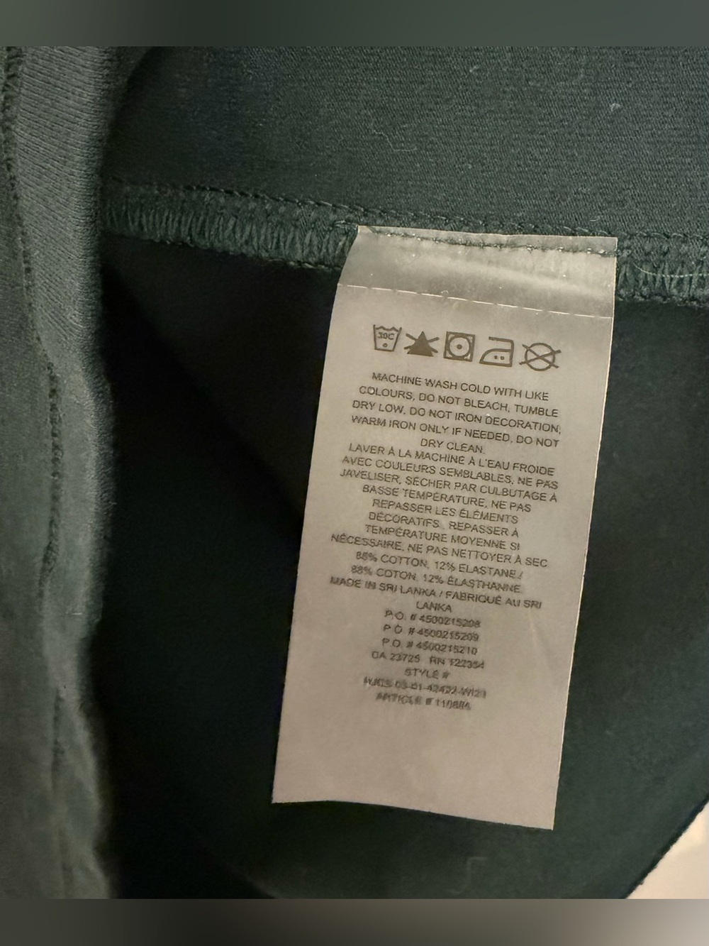 Aritzia TNA Cotton Blend Ringer Tee in Forest Green/White, Size S - Picture 5 of 7